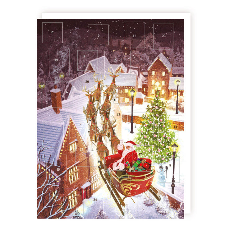 Santa Snowy Rooftops Advent Calendar