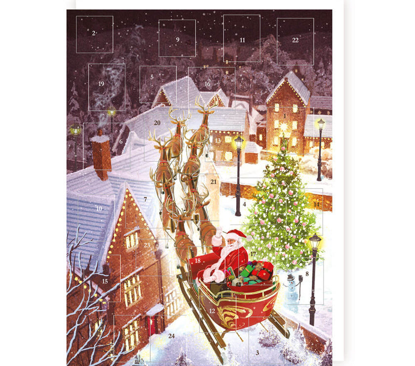 Santa Snowy Rooftops Advent Calendar
