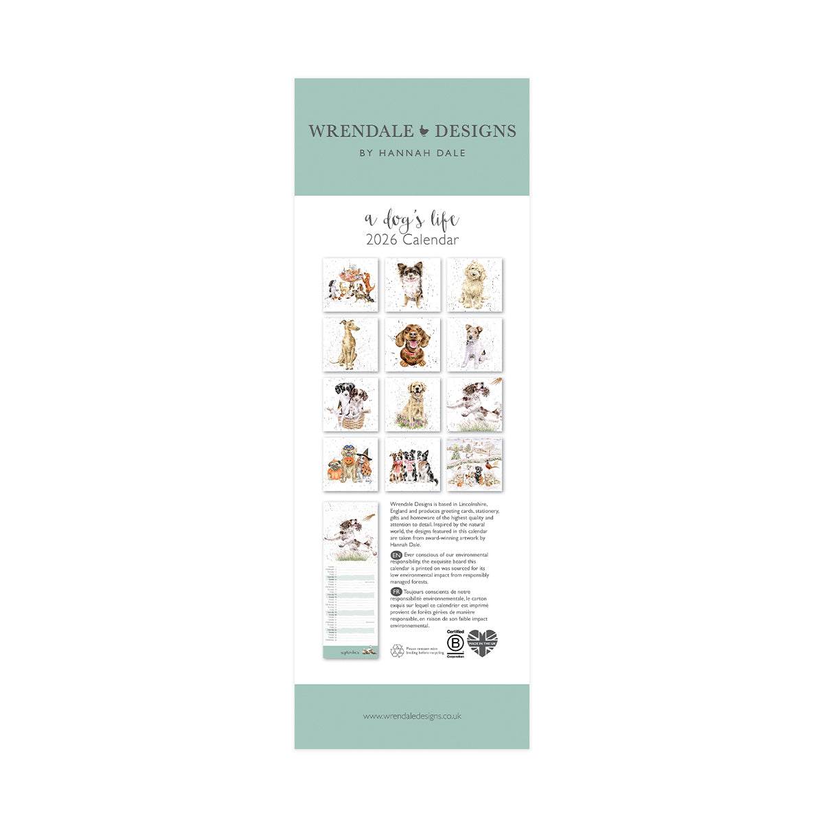 2026 Dogs Life Slim Calendar - House of Cards