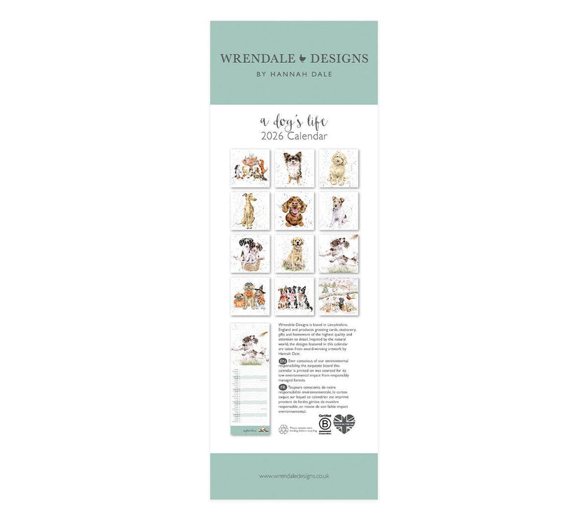 2026 Dogs Life Slim Calendar - House of Cards
