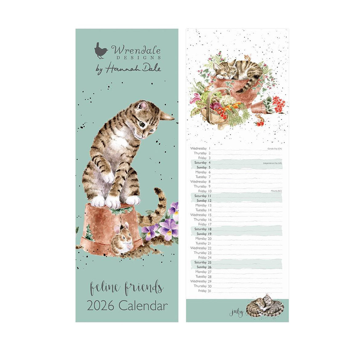 2026 Cats Feline Friends Slim Calendar - House of Cards