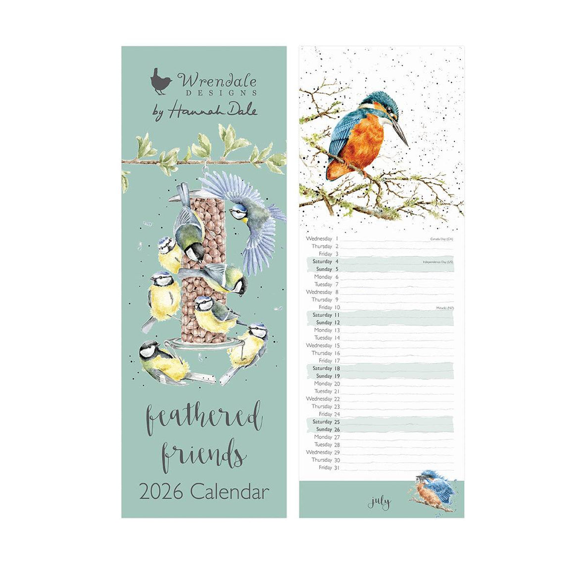 2026 Birds Slim Calendar - House of Cards