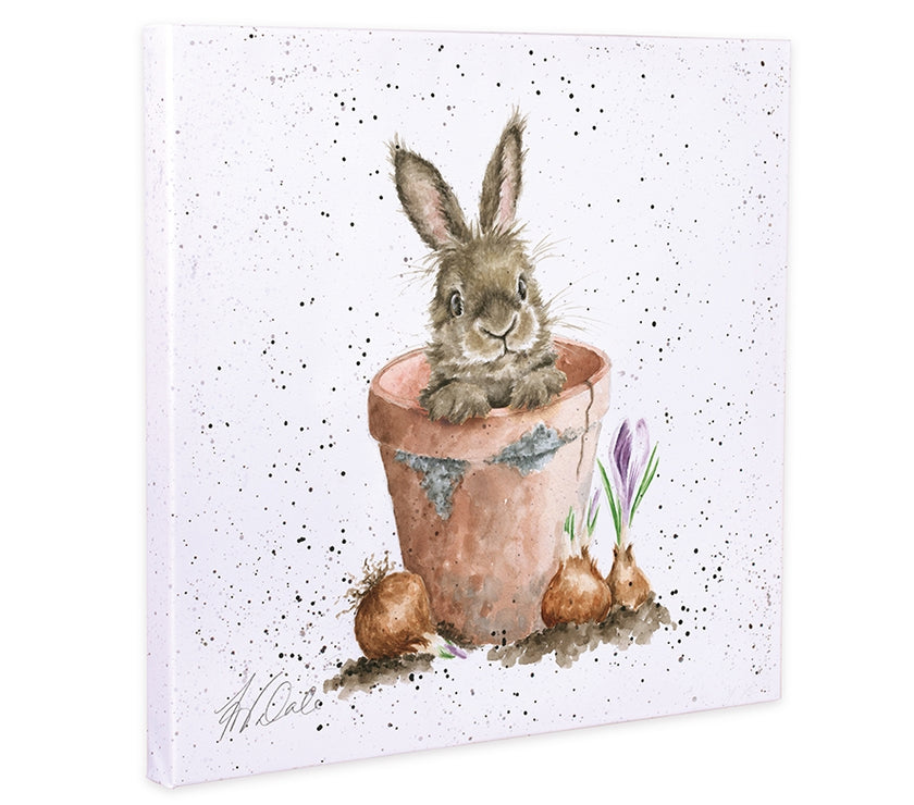 Bunny in Flower Pot Canvas by