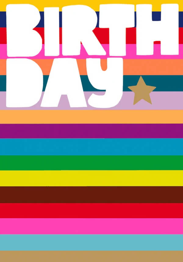 Stripe Birthday Card