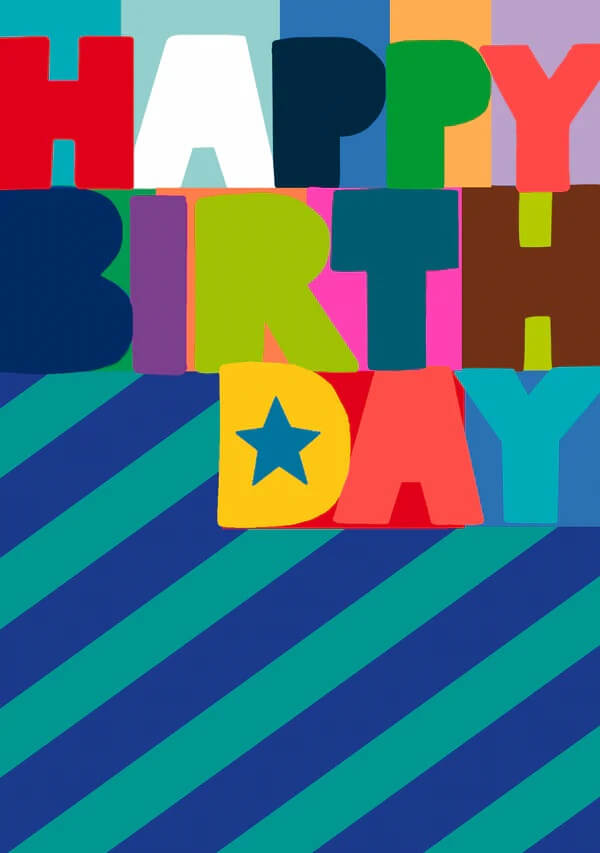 Happy Birthday Blue Birthday Card