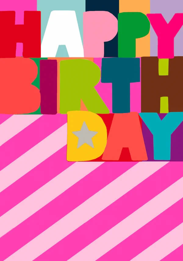 Happy Birthday Pink Birthday Card