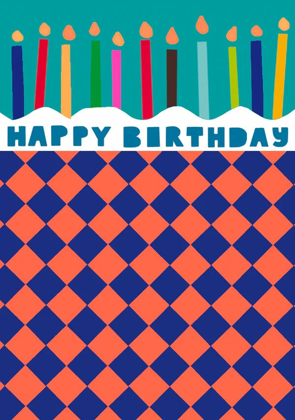 Happy Birthday Candles Blue Birthday Card