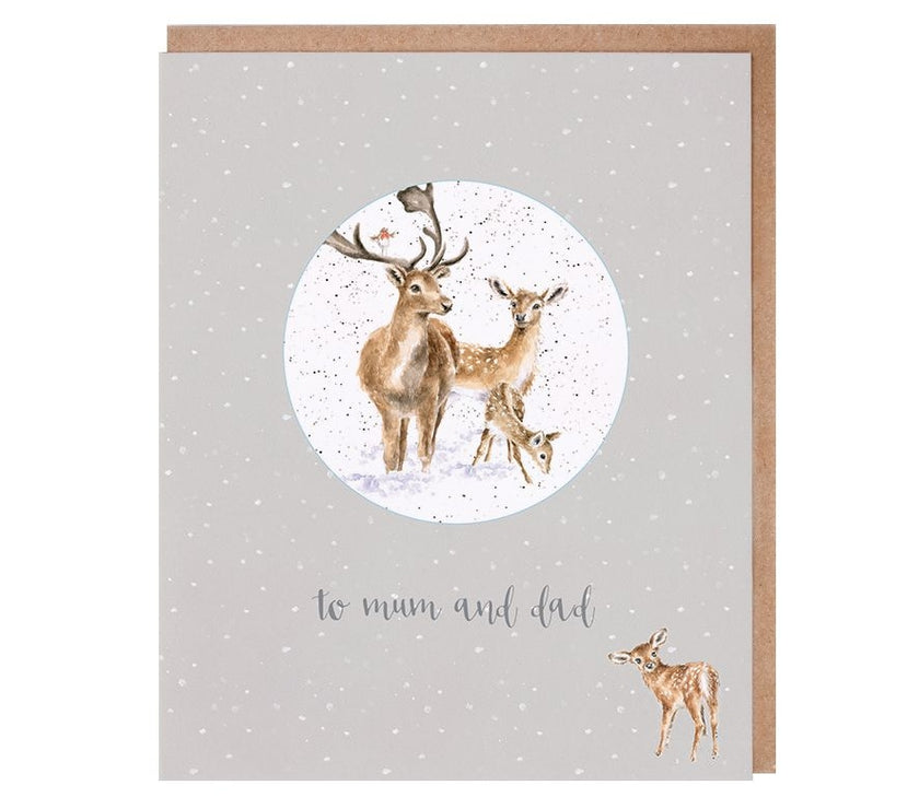Mum and Dad Christmas Decoration Card