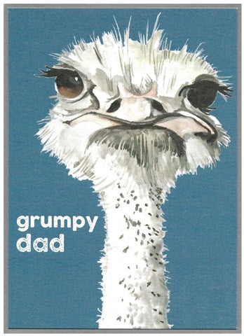 Ostrich Grumpy Dad Greetings Card