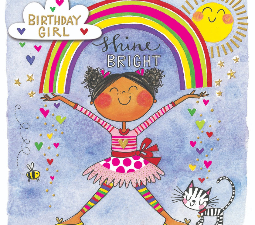 Rainbow Girl Birthday Card