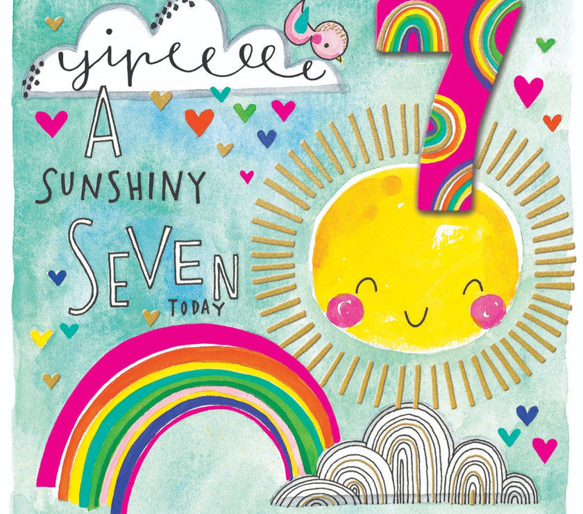 Rainbow Age 7 Birthday Card