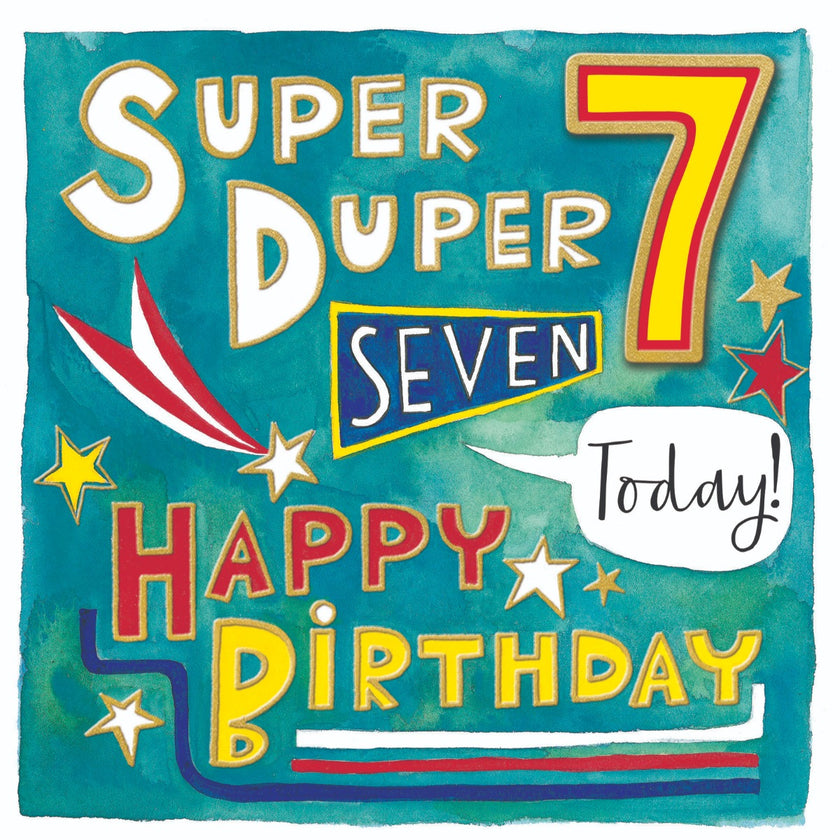 Super Duper 7th Birthday Card