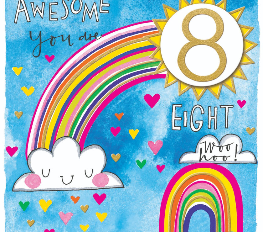 Rainbow Age 8 Birthday Card