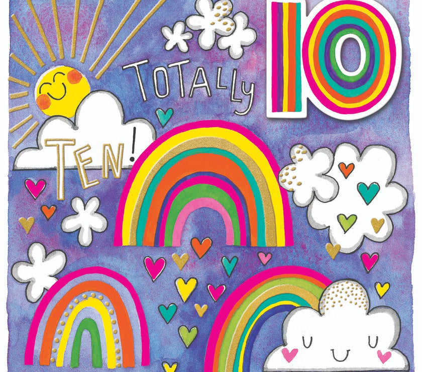 Rainbow Age 10 Birthday Card