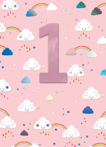 Crackerjack Rainbows 1st Birthday Card