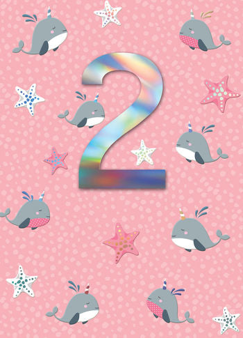 Crackerjack Whales 2nd Birthday Card