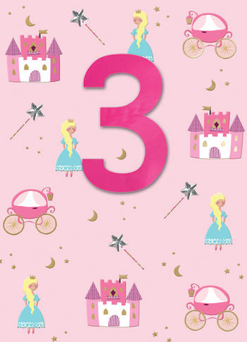 Crackerjack Princess 3rd Birthday Card