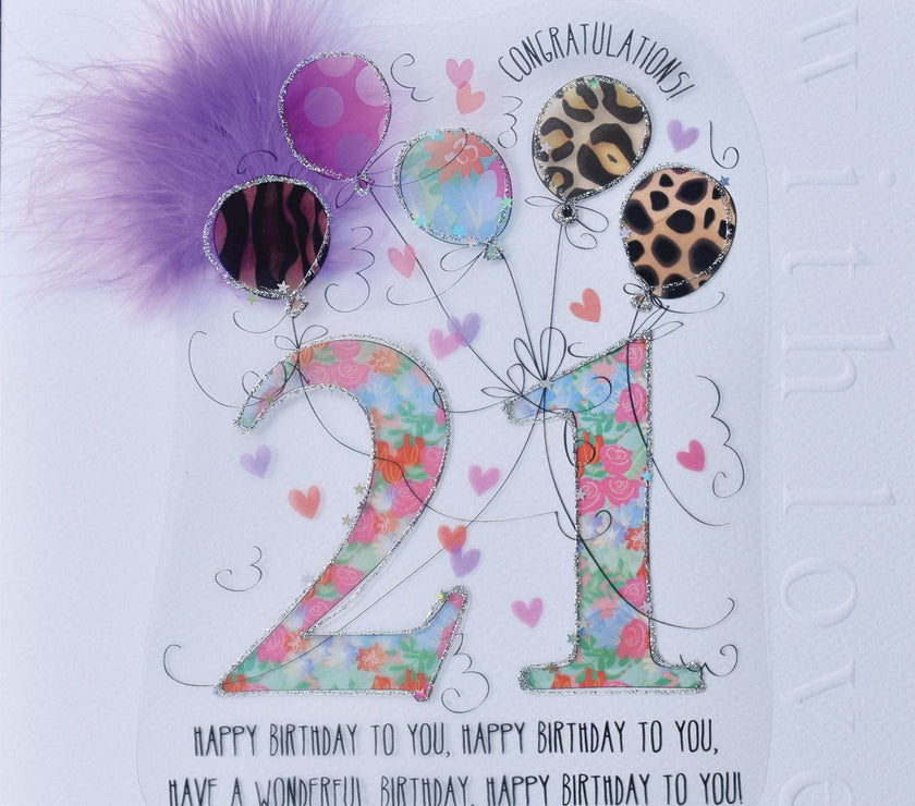 21st Handmade Birthday Card For Her - House of Cards