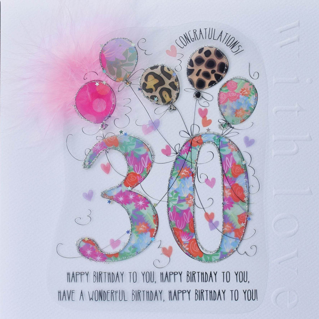 30th Handmade Birthday Card For Her - House of Cards