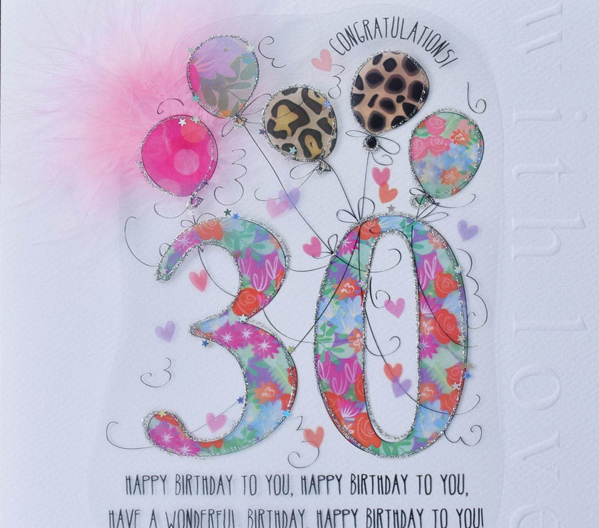 30th Handmade Birthday Card For Her - House of Cards