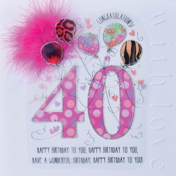 40th Handmade Birthday Card For Her - House of Cards