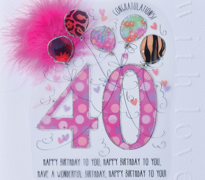 40th Handmade Birthday Card For Her - House of Cards