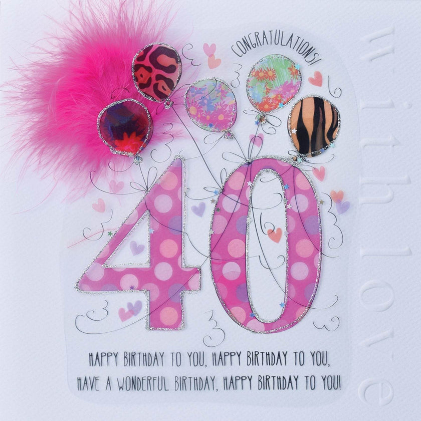 40th Handmade Birthday Card For Her - House of Cards