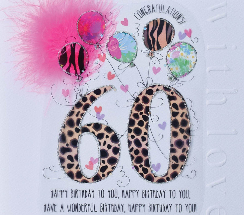 60th Handmade Birthday Card For Her - House of Cards