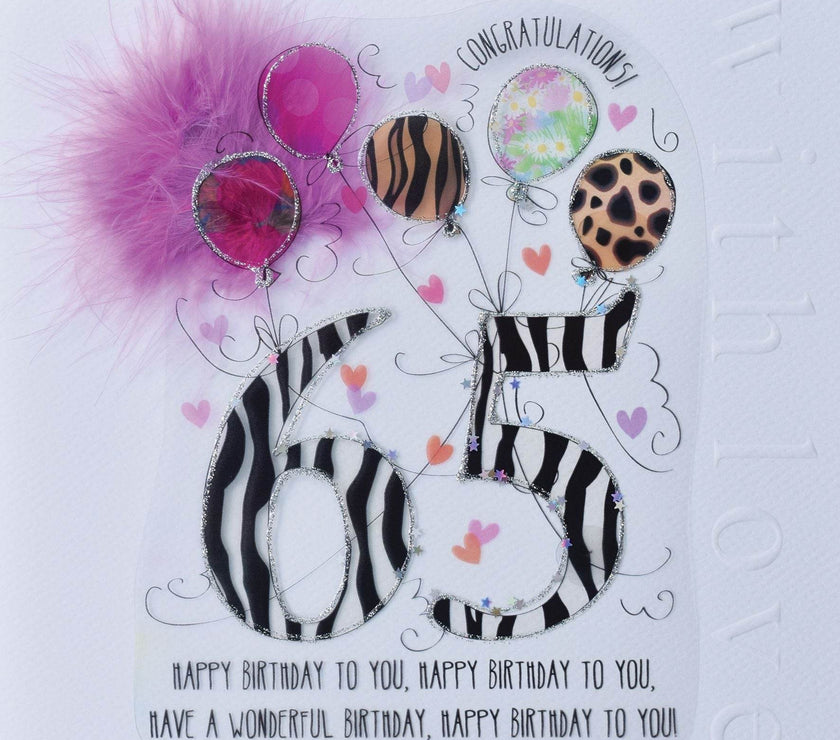 65th Handmade Birthday Card For Her - House of Cards