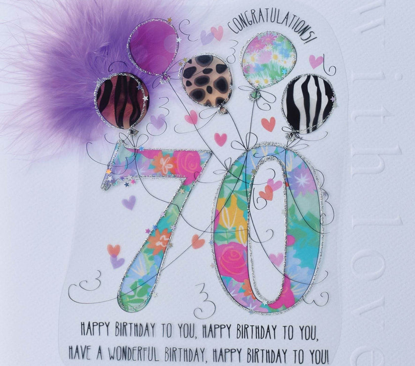70th Handmade Birthday Card For Her - House of Cards