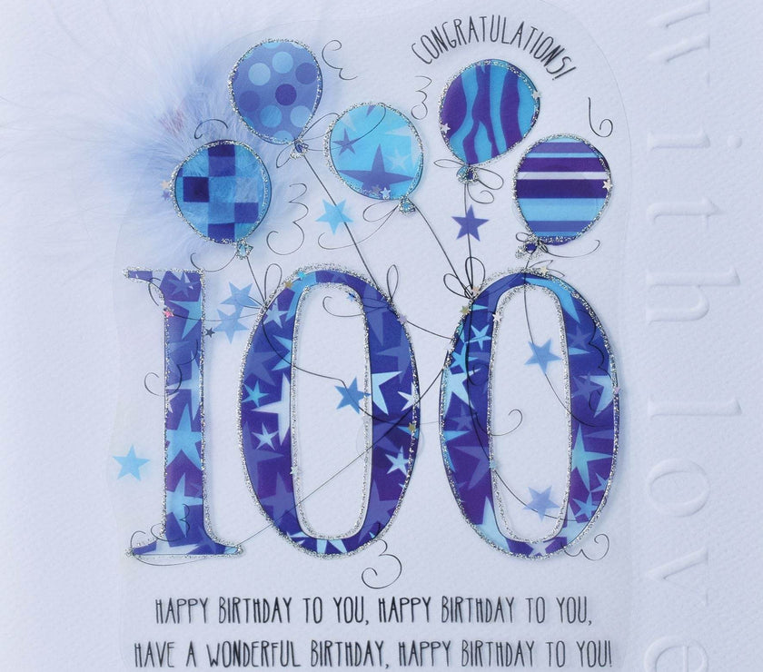 100th Handmade Birthday Card For Him - House of Cards