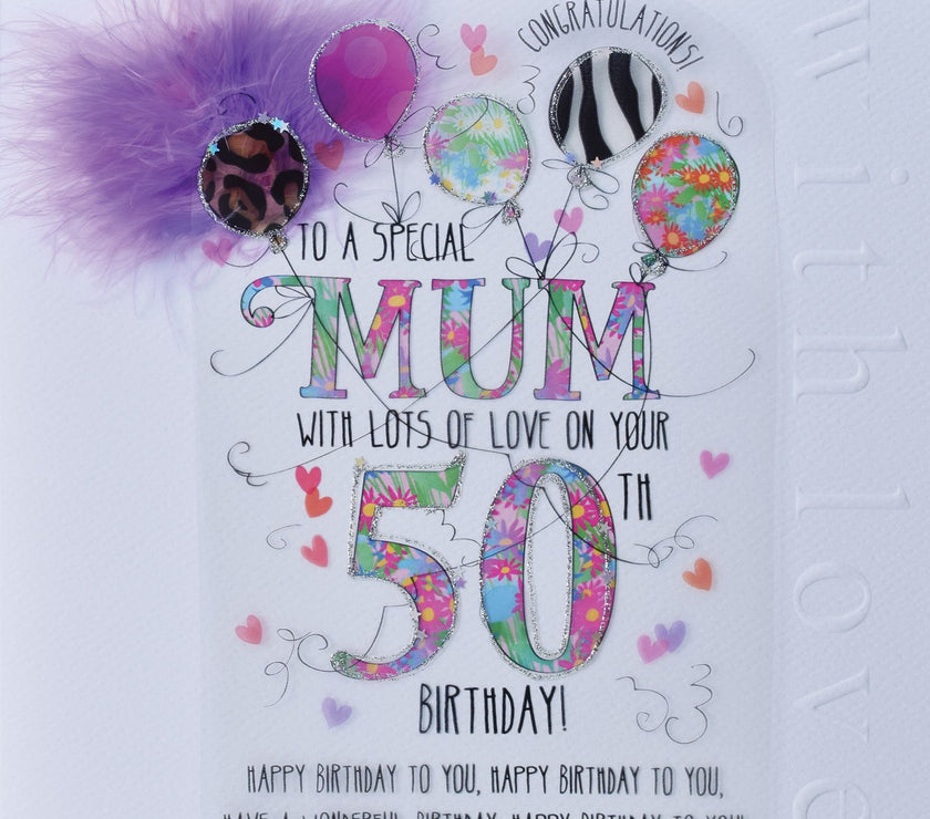 Mum 50th Handmade Birthday Card