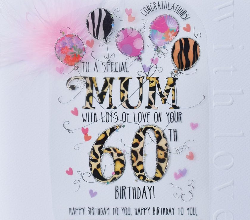 Mum 60th Handmade Birthday Card
