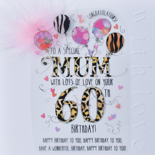 Mum 60th Handmade Birthday Card