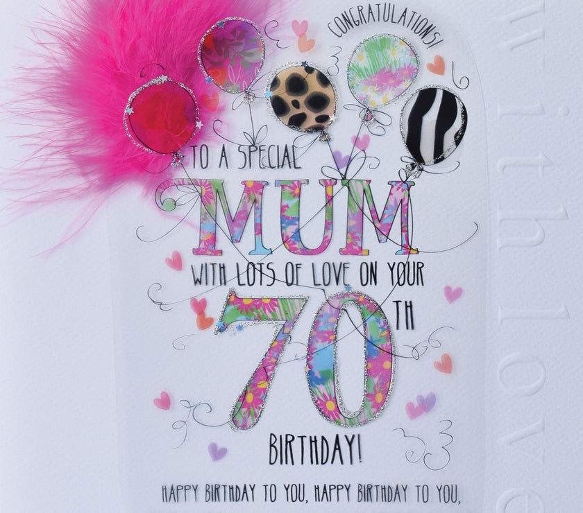 Mum 70th Handmade Birthday Card