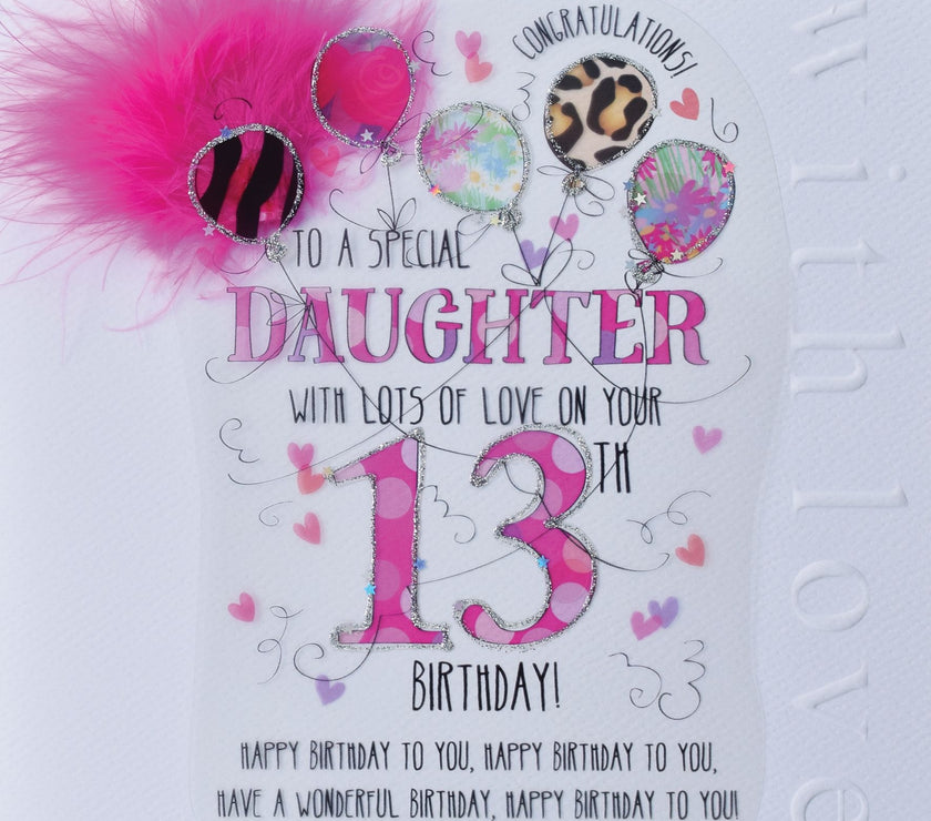 Daughter 13th Handmade Birthday Card
