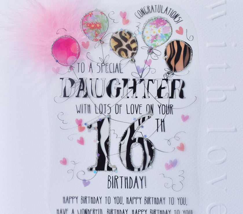 Daughter 16th Handmade Birthday Card