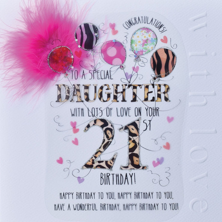 Daughter 21st Handmade Birthday Card