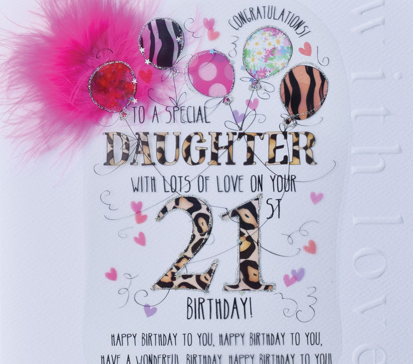 Daughter 21st Handmade Birthday Card
