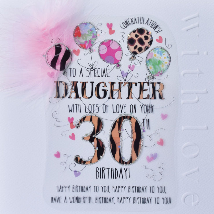 Daughter 30th Handmade Birthday Card