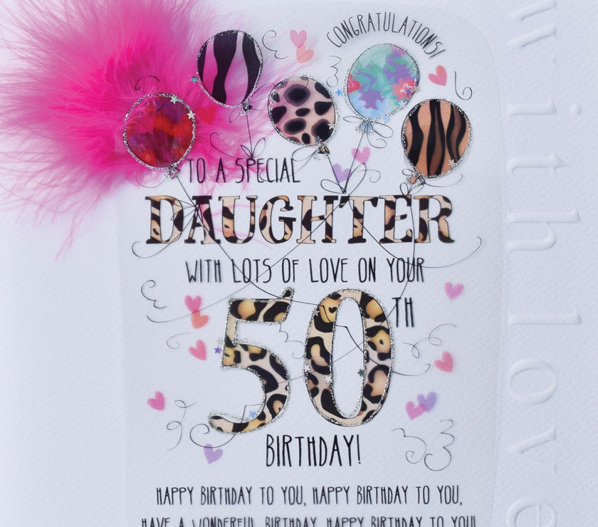 Daughter 50th Handmade Birthday Card