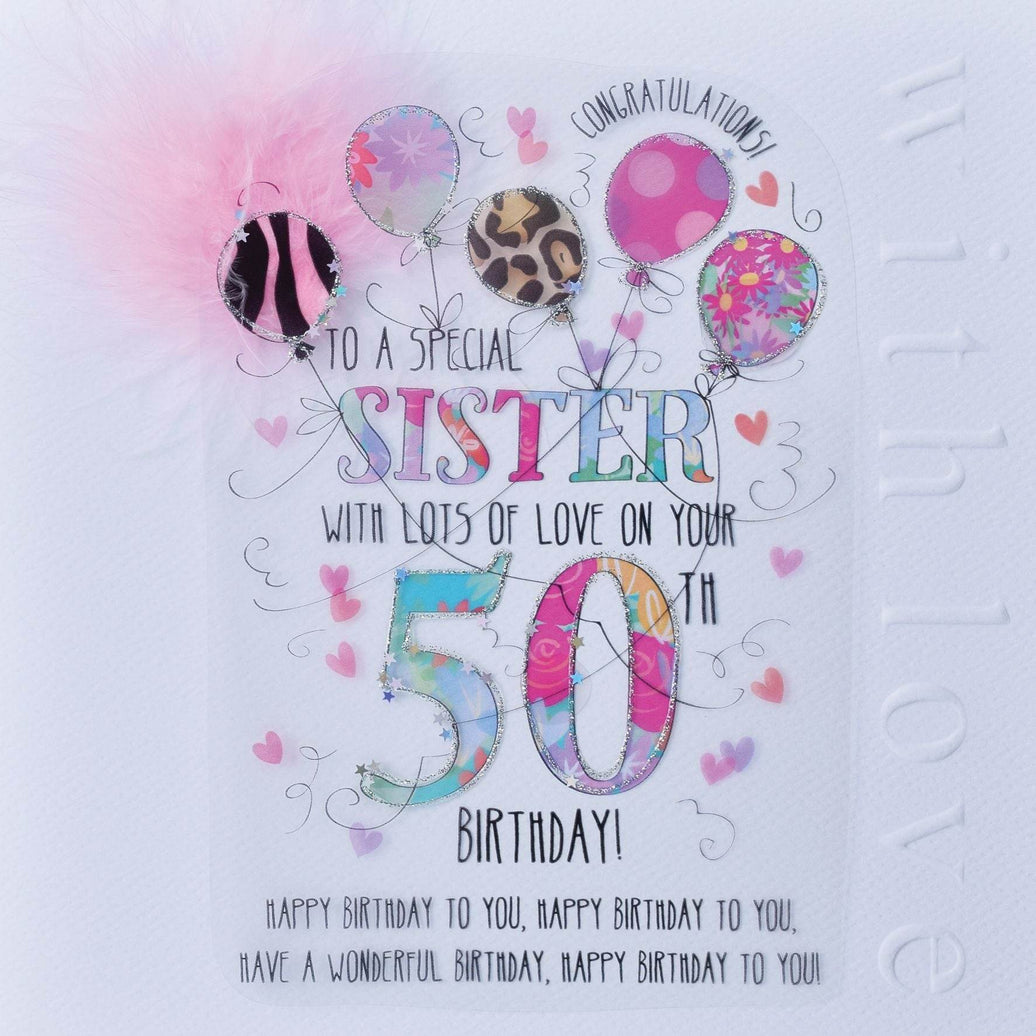 Sister 50th Birthday Card - House of Cards