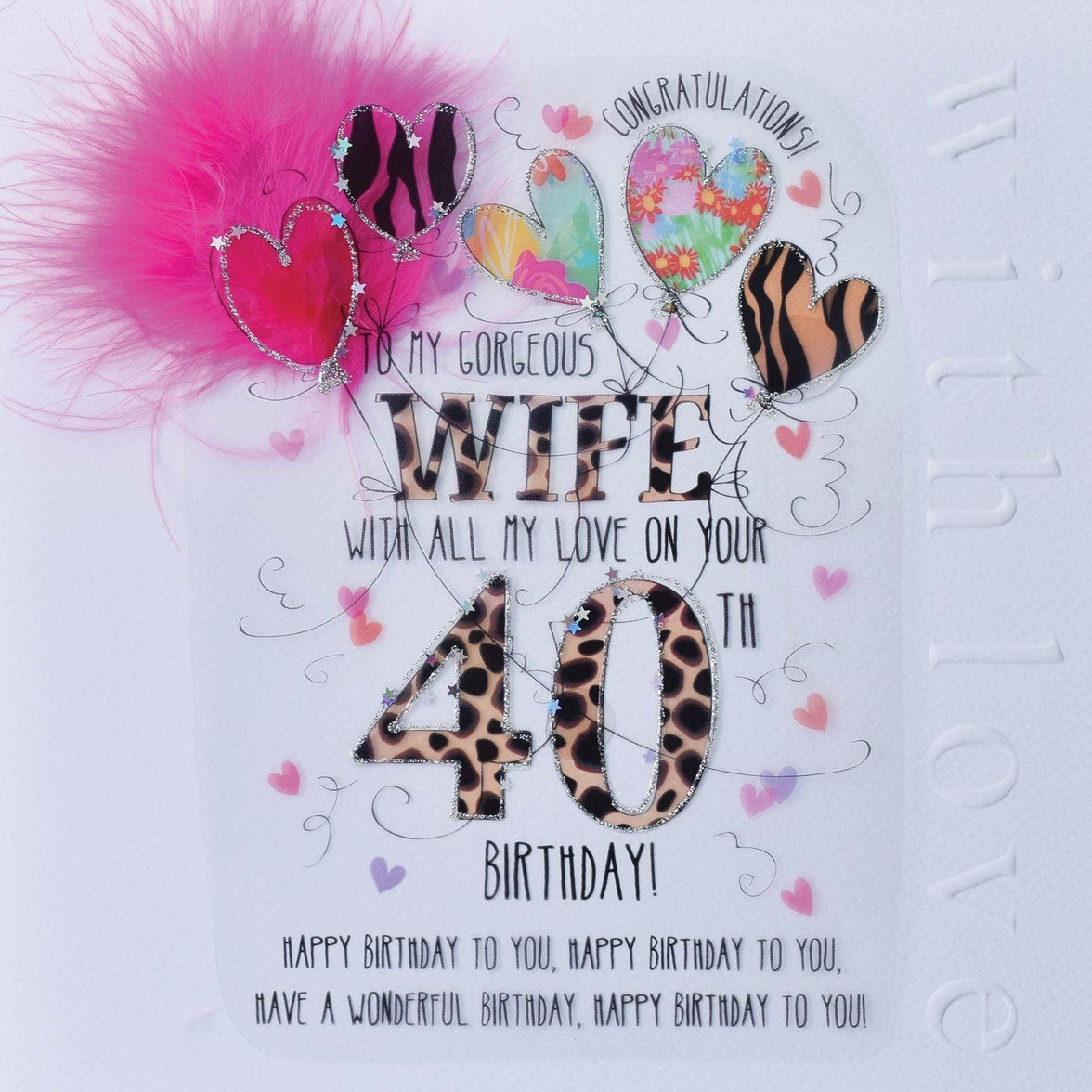 Wife 40th Handmade Birthday Card - House of Cards