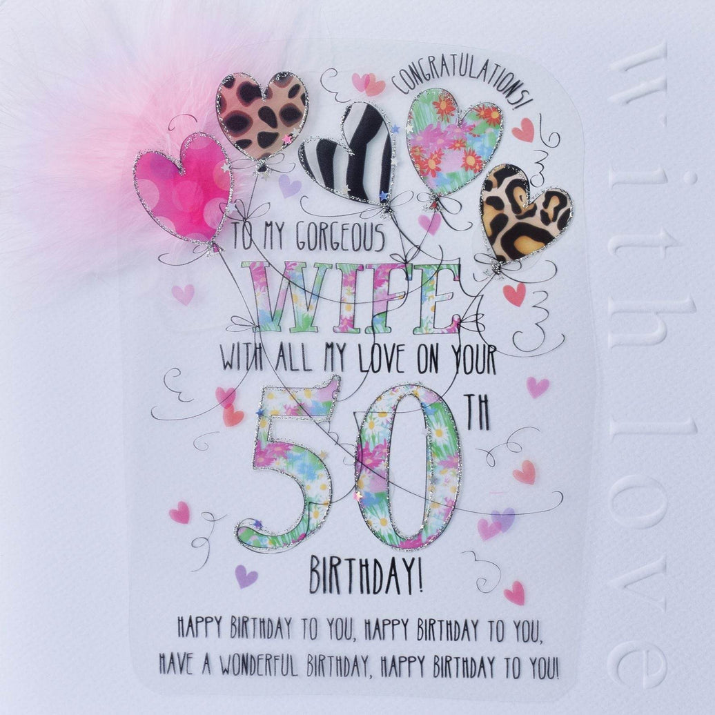 Wife 50th Handmade Birthday Card - House of Cards