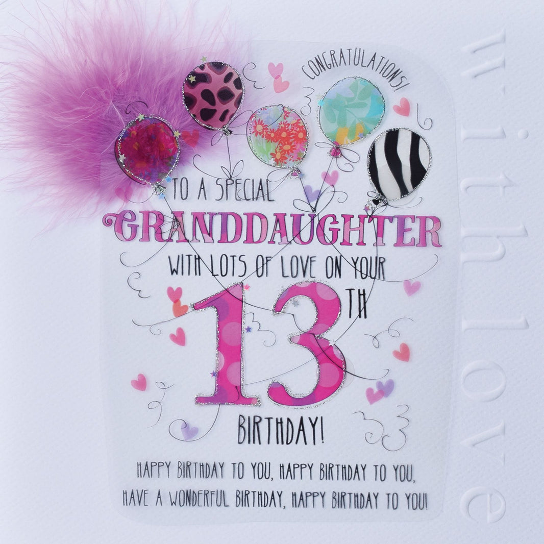 Granddaughter 13th Handmade Birthday Card