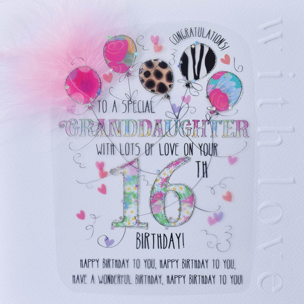 Granddaughter Handmade 16th Birthday Card - House of Cards