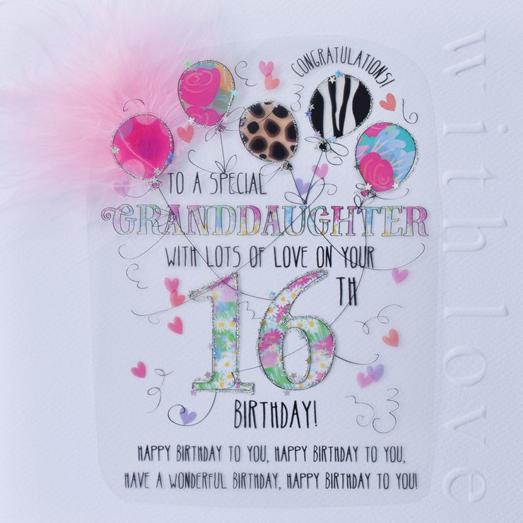 Granddaughter Handmade 16th Birthday Card