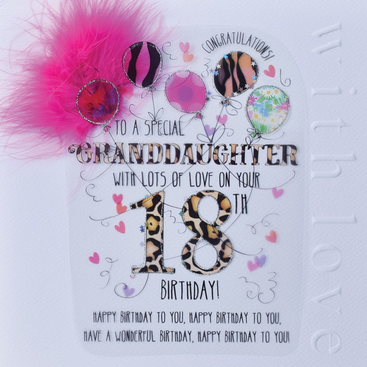 Granddaughter Handmade 18th Birthday Card