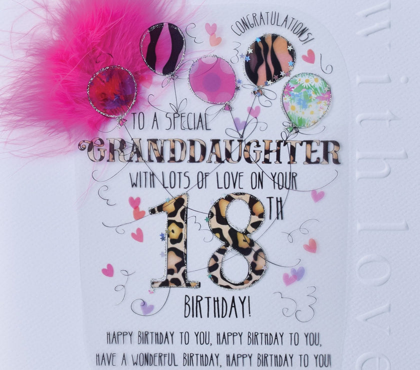 Granddaughter Handmade 18th Birthday Card
