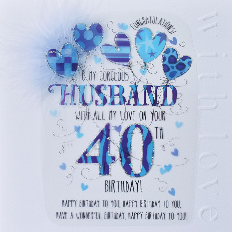 Husband 40th Handmade Birthday Card